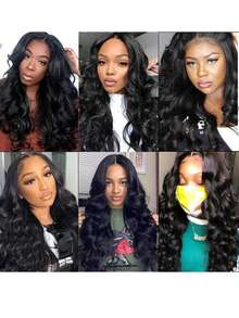 38 Inch 250% Density Wear And Go Glueless Wigs Human Hair Pre Plucked Pre Cut 13x6  Lace Human Hair Wigs Body Wave Lace Front Wigs Human Hair For Women200% Density Natural Black - Natural Black - View 5