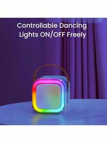 带无线麦克风的便携式无线卡拉 OK 扬声器系统，带 RGB 彩色 LED 灯的 HIFI 立体声 KTV 扬声器，是户外卡拉 OK、运动、旅行、家庭聚会、生日的最佳礼物