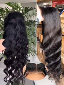 38 Inch 250% Density Wear And Go Glueless Wigs Human Hair Pre Plucked Pre Cut 13x6  Lace Human Hair Wigs Body Wave Lace Front Wigs Human Hair For Women200% Density Natural Black - Natural Black - View 2