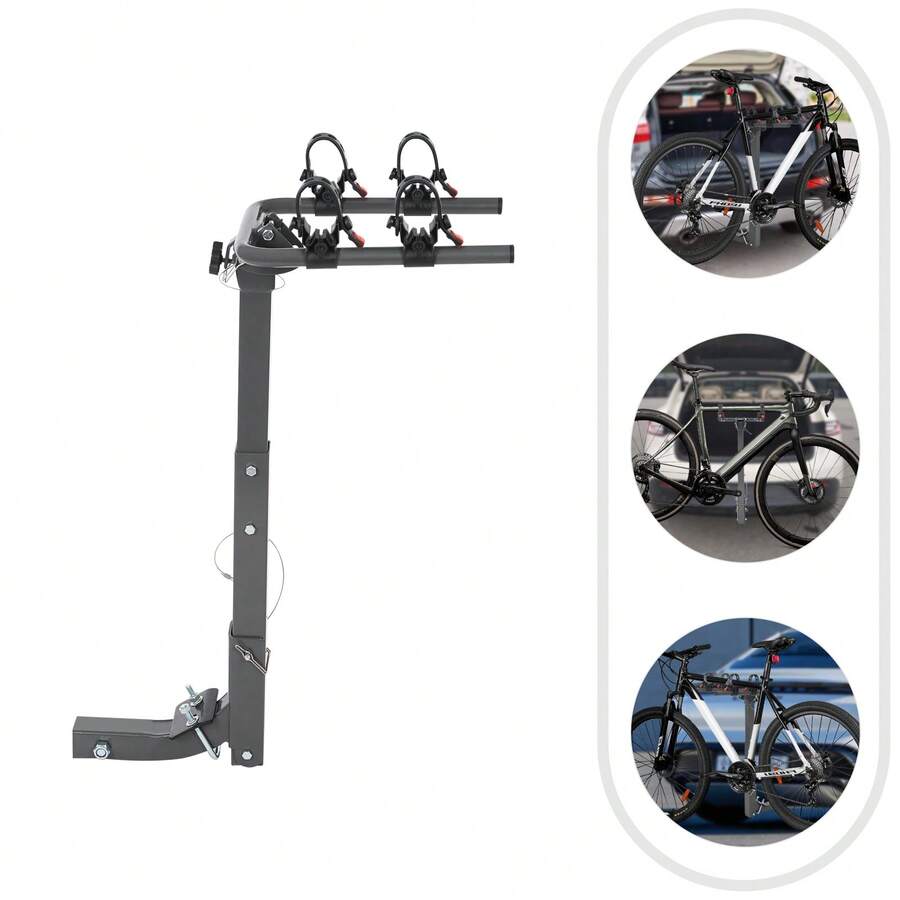 SanBouSi For 2 Bike Rack Bike Carrier Rack Hitch Mount Double Foldable Rack