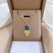 Y2K Starry Sky Planet Light Luxurious Temperament Gorgeous Necklace Star And Moon Versatile Stainless Steel Clavicle Chain - Dây chuyền C - Xem 9