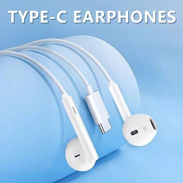 Type-C In-Ear Headphones - Noise Isolation, Stereo Sound, Volume Control, Compatible With IPhone 15 16plus 16 Pro Max Ipad , Compatible With Samsung S24, Galaxy S23, And Most USB-C Devices, Gaming Headset For Mobile And PC, Gaming Headset