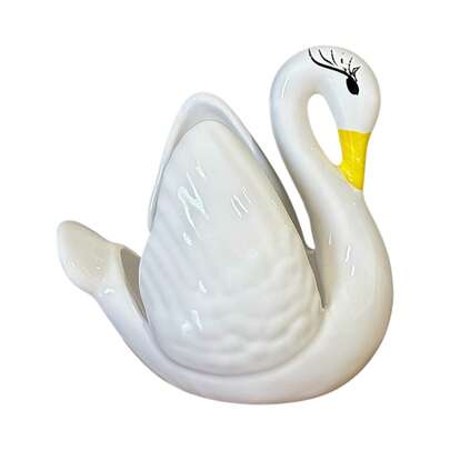Cisne Decorativo Para Casa Enfeite Feito de Cerâmica