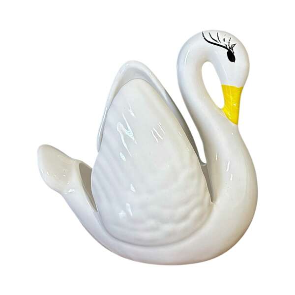 Cisne Decorativo Para Casa Enfeite Feito de Cerâmica