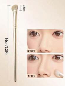 2 pinceles de sombra de nariz semi en forma de abanico, suaves y portátiles, aplicadores de contorno de nariz en diagonal, herramientas de maquillaje profesionales de alto brillo para polvos rubor, pinceles de maquillaje: pinceles de base, pinceles de corrector, pinceles de rubor, pinceles de contorno, pinceles de rubor, pinceles de bronceador, pinceles de polvos, pinceles de base, pinceles de rubor, regalos - Dorado - Ver 2