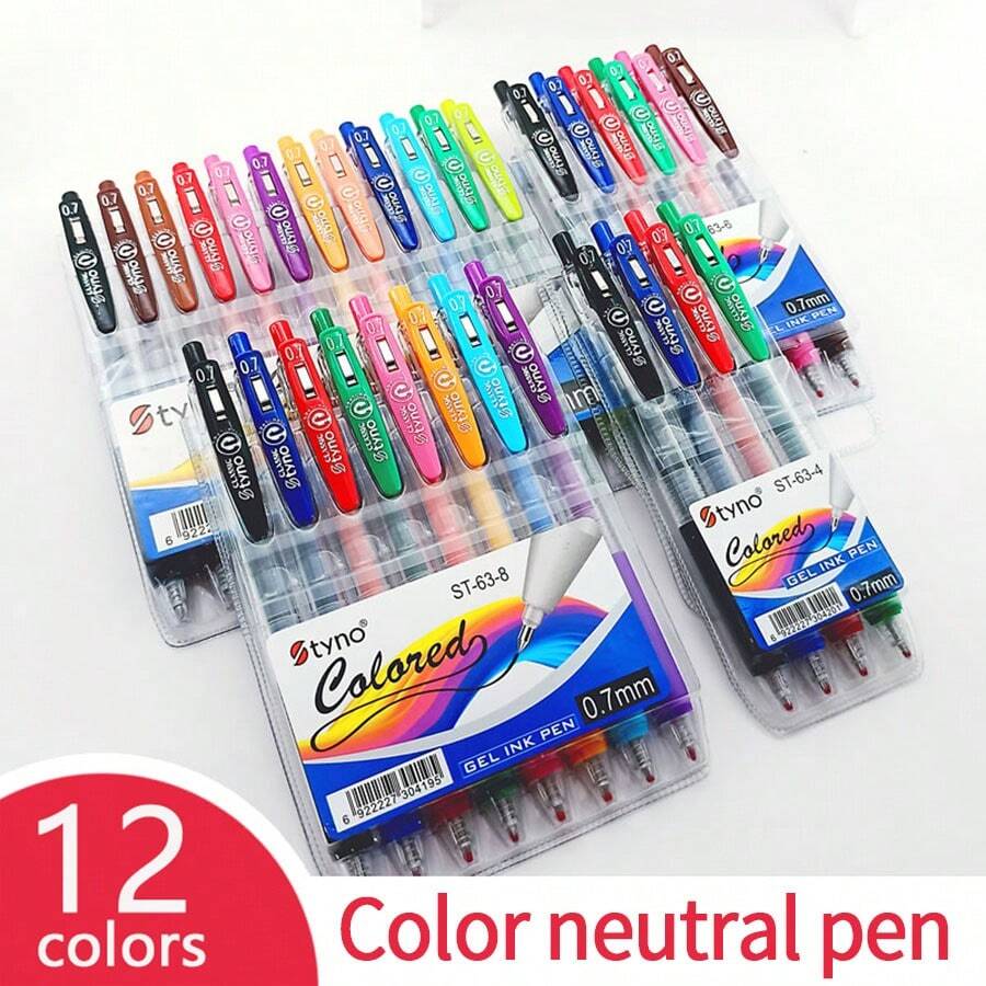 1 pieza Bolígrafo retráctil colorido, pluma para dibujar, diario y arte del estudiante, disponible en 12/8/6/4 colores, pluma de acuarela, pluma para pintar y grafiti en tu diario DIY, bolígrafo de gran capacidad de color, resaltador, útiles escolares, vuelta al cole