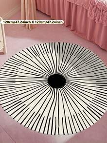 1pc Modern Minimalist Round Area Rug, Soft Plush Velvet Texture, Vibrant Colors, Suitable For Living Room, Bedroom, Entryway, Kitchen, Bathroom, Gaming Room, Study, Durable & Easy To Clean