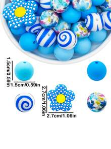 32 hạt silicon hỗn hợp để làm đồ trang sức tự làm - Hoa văn hoa màu hồng, sọc và ô vuông có tâm màu vàng - Hoàn hảo cho vòng cổ, vòng tay, móc chìa khóa và các dự án thủ công, Vật tư dự án thủ công | Kiểu hạt caro | Kết cấu hạt xúc giác, Hạt nhân vật silicon - Nhiều màu - Xem 2