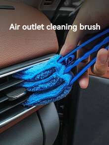 1pc Detachable And Washable Air Conditioner Outlet Gap Dust Removal Brush, Fan Cleaning Artifact, Blinds Cleaning Brush, Car Air Conditioning Gap Brush, Blind Spot Gap Cleaning, Three-In-One Multifunctional Cleaning Brush, Cleaning Hard-To-Clean Places, Dual-Use For Home And Car - Blue - View 6