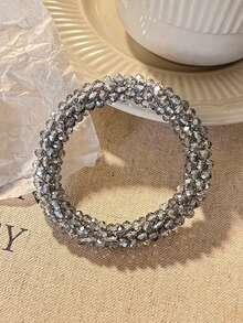 2pcs/1pc Minimalist Rhinestone Hair Ties, Elastic Hair Ties For Women, Hair Accessories Ponytail Holders Hair Elastics Hair Rubber Bands Scrunchies Hair Rope, Hair Bobbles Hairbands Head Accessories - Multicolor - View 4