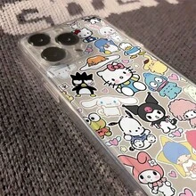 1pc Hello Kitty Sanrio Transparent Space Case Cute Bow Hello Kitty Cat Shockproof Anti-Drop Full-Body Phone Case For IPhone 16 Pro Max/16 Pro/16 Plus/16/15/14/13/12/11/XS Max/XS/XR/Galaxy S22 FE/S23 Ultra/S24 PLUS/S25 Edge - Cute & Stylish, Perfect Gift For Holidays/Birthdays/Anniversaries