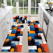 1/2 Piezas Felpudo de cocina minimalista moderno, adecuado para interior/exterior, absorbente de agua y antideslizante, aplicable a dormitorio, baño, cocina, entrada - Decoración del hogar lavable a máquina
