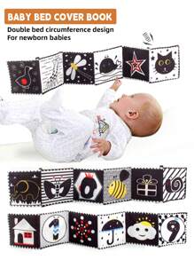Newborn Toy,Books That Can Be Placed Around The Baby By The Bed:Pressing Sound,Soft Fabric,Children's Early Education Montessori,Stimulate Vision Improvement In Newborn Babies,Washable Fabric,Available In Both Black And White And Color