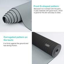 TPE Yoga Mat, Non-Slip, Fitness Exercise Mat With Strap, Professional Yoga Mat Suitable For Home, Pilates And Floor Workouts - Blue - View 3