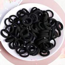 500pcs/Set High Elastic Black Simple Versatile Cute Hair Scrunchies, Mother's Day Gift Hair Ties Ponytail Holders Hair Elastics Hair Rope