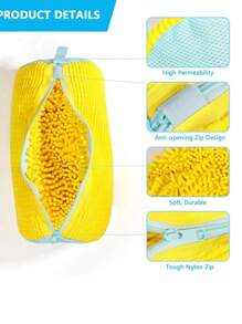 1 pezzo Borsa per lavare le scarpe a 360° adatta a tutti i tipi di scarpe - Anti-deformazione, lavabile in lavatrice, asciugabile all'aria, borsa protettiva per il bucato con interno in morbido pile, perfetto per sneaker e scarpe casual