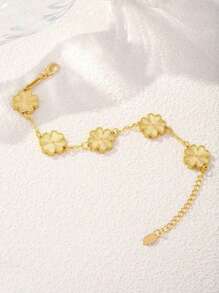 1 pièce Bracelet à trèfle à quatre feuilles chanceux élégant pour femme, bracelet en cristal guérisseur pour la guérison de l'énergie spirituelle, convient pour un port quotidien, cadeau idéal pour la petite amie, l'épouse ou la partenaire