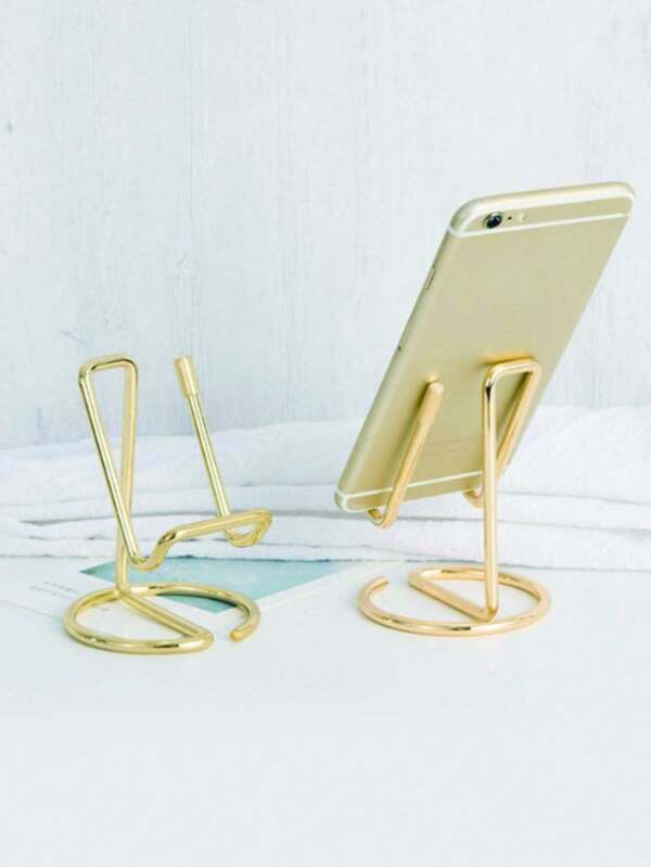 1 pieza Soporte de escritorio de metal para teléfono móvil y tableta, en color dorado/oro rosa/negro mate/plateado, artesanía de metal minimalista, carga conveniente, excelente para oficina, hogar, regalo para amigos y familiares para mejorar la postura del cuello