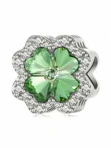 1 件经典绿色四叶草 DIY 手链串珠适用于 DIY 手链、项链、创意 DIY 珠宝配饰