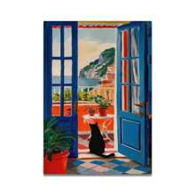 1 pièce Impression sur canevas de chat de salle de bain optionnel avec cadre lisant sur les toilettes. Affiche d'art mural drôle de décoration animale. Décoration de maison, cadeau. Avec ou sans cadre réutilisable.