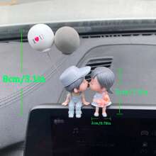 2pcs Cute Couple Doll Car Interior Decorations For Dashboard, Air Vent, Display