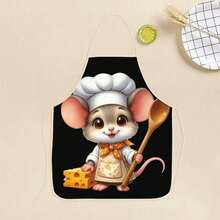 1 Piece Fun Mouse Chef Print Apron Polyester Great For Cooking Party Cleaning - Multicolor - View 10