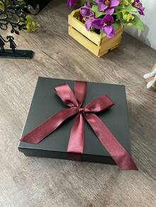 Gift Box With Satin Ribbon 16x14x4 FOR JEWELRY, WEDDING PARTY, ANNIVERSARY, SOUVENIRS - Color caoba - Ver 1