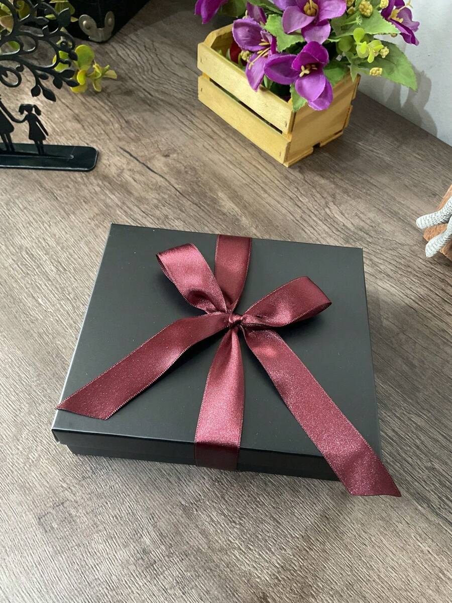 Gift Box With Satin Ribbon 16x14x4 FOR JEWELRY, WEDDING PARTY, ANNIVERSARY, SOUVENIRS - Color caoba - Ver 1