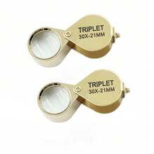 1pc 30x21mm Mini Folding Magnifying Glass, Jeweler Eye Loupe, Handheld Pocket Tool Magnifier - Gift Box Packaging