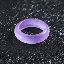 Pinannie 玉石戒指，绿粉黄三色可选，男女皆宜；6毫米石英岩宝石戒指，女士款，尺码5-12，简约风水吉祥戒指 - 天然石 - 查看 39