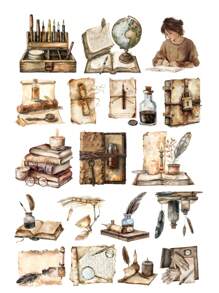 18 pezzi di adesivi vintage con lettere scritte a mano ad acquerello, adatti per craft fai-da-te, scrapbooking, album, planner, diario, articoli di cartoleria vintage, ideali per scrapbooking, diari, taccuini, computer portatile, progetti fai-da-te