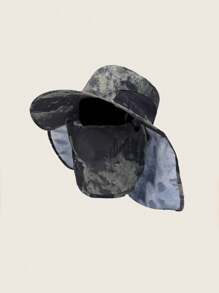 1pc Unisex Sunproof Sun Hat With Neck Cover, Breathable Fishing Hiking Bucket Hat Outdoor Spring Summer, Camouflage Pattern Random