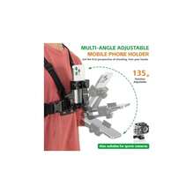 KINGKI Mobile Phone Chest Mount Harness Strap Holder Cell Phone Clip Action Camera POV For   Plus Etc - 黑色 - 查看 5