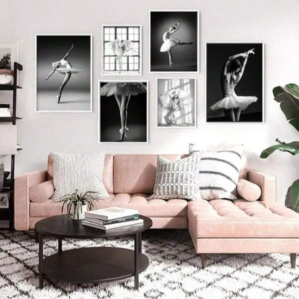 1/3PCS Optional Frame Posters Wall Arts Modern Black And White Ballet Ballerina Posters Home Decor For Living Room ,Wall Art With Frame