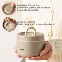 成人礼品午餐盒,带熊图案的可加热午餐盒,保温午餐盒 - 便携式快速加热午餐盒 - 个性化礼品袋,可微波炉加热和洗碗机清洗,适用于婚礼、生日、海滩、节日、书包、返校季节(米色) - 彩色 - 查看 5