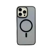 1 Piece PC Material, High-End Phone Case For Phone Series, Apple Thickened Anti-Drop Magnetic Shell, New Wireless Charging, Skin-Friendly Matte Protection Case, Simple - Black - View 1