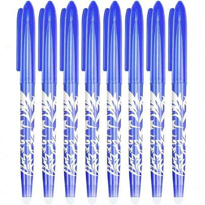 1 支/3 支/5 支蓝色可擦笔，带橡皮擦头，摩擦笔，可干净擦除的凝胶笔，适合儿童和成人的书写文具