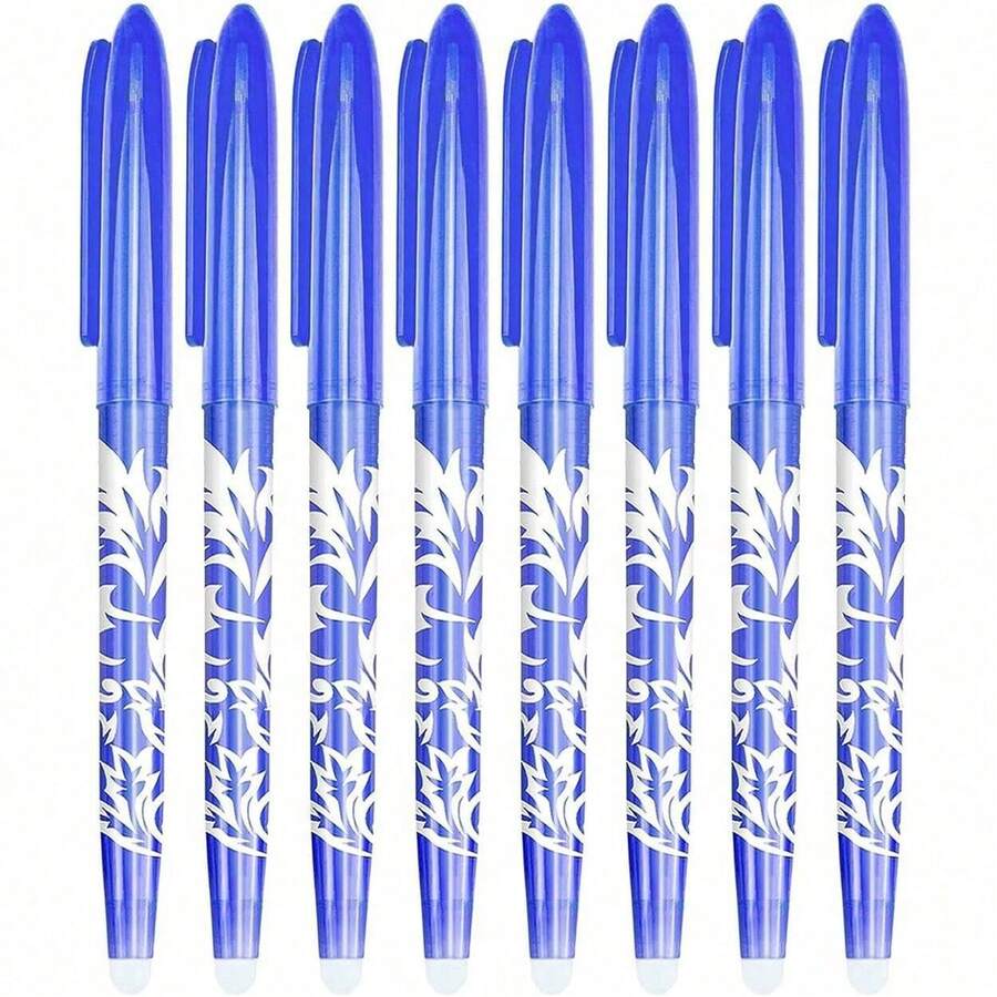 1 cái/3 cái/5 cái Bút xóa được màu xanh có đầu tẩy, Bút ma sát có cục tẩy cao su, Bút gel xóa sạch, Đồ dùng văn phòng phẩm cho trẻ em và người lớn - Màu xanh lam - Xem 1