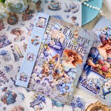 24Sheets/Book Sticker Books, Years Of Lingering Series, Retro And Exquisite European-Style Girl And Flower-Themed Stickers, Scrapbook Supplies, Notebook Accessories, Decorative Notebooks, Photo Frames, Phone Cases, Water Cups, Garbage Magazines, Stationery Boxes, DIY Personalized Stickers,School Supplies,Back To School