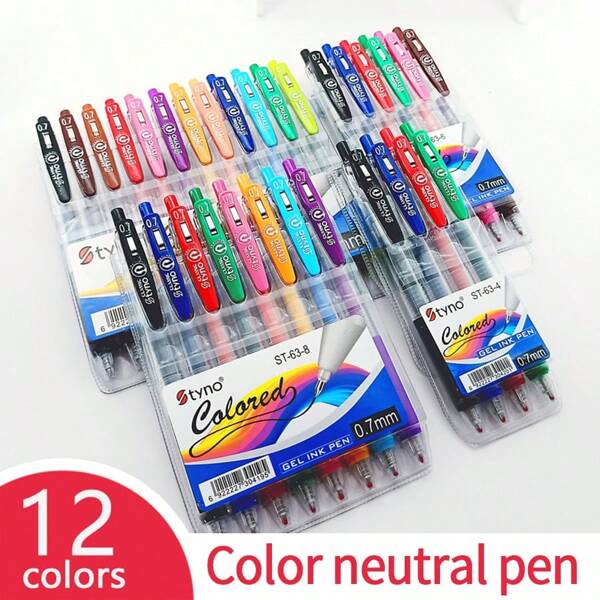 قلم حبر جاف متعدد الألوان جذاب، قلم رسم لطلاب الفن والخطة الدراسية، متوفر ب- 12/8/6/4 ألوان، قلم حبر سائل، قلم للتخطيط وجرافيتي DIY، قلم ملون سعة كبيرة، قلم تحديد للعودة إلى المدرسة