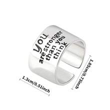 Vintage English Letter Open Ring, Fashion Versatile Classic Finger Ring
