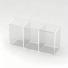 1pc Acrylic Storage Tray With 3 Compartments, Transparent Plastic Cutlery/Stationery Holder, For Organizing Cutlery, Makeup Brushes And Stationery, Suitable For Party, Office, Kitchen, Study Counter