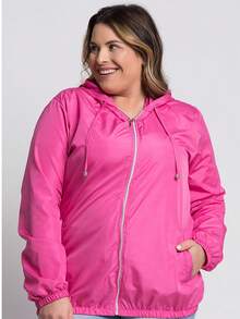 Women's Plus Size Windbreaker Jacket G1 To G6 Lightweight Stylish Comfortable Everyday Hiking Sports Winter - 粉色 - 查看 1