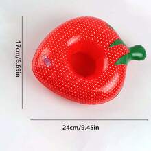 1pc Cherry/Strawberry Inflatable Cup Holder, PVC Inflatable Cup Coaster, Cup Mat, Floating Drink Holder For Pool Party, Swimming, Home Decor, Photography Props - Multicolor - View 5