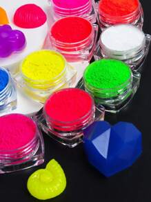 12 pièces/set Kit de matériel de remplissage de résine pailletée fluorescente, poudre de pigment de résine époxy colorée, pour moules de résine, fournitures pour la création de bijoux, fournitures artisanales DIY
