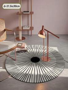 1pc Modern Minimalist Round Area Rug, Soft Plush Velvet Texture, Vibrant Colors, Suitable For Living Room, Bedroom, Entryway, Kitchen, Bathroom, Gaming Room, Study, Durable & Easy To Clean