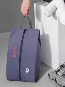 1 pièce Sac de rangement pour chaussures brodé personnalisé, sac de voyage portable grande capacité pour chaussures, housse de voyage et d'affaires pour chaussures, organisateur de chaussures de sport et de pantoufles, étui à chaussures imperméable et anti-poussière, convient à un usage quotidien, excellent cadeau pour la famille, les amis, les mères, les pères, peut être utilisé pour la fête des mères, la fête des pères, la Saint-Valentin, la fête des infirmières, Noël, anniversaire