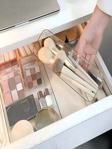 3/4/6 Pieces Of Transparent Cosmetics Storage Set, Freely Combinable Drawer Organizer, Partitioned Dressing Table Desktop Skincare Classification Box, Suitable For Organizing And Storing Cosmetics, Bathroom, Office, Kitchen, And Bedroom