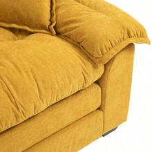 84" Chenille Sofa Small Sofa Loveseat Deep Seat Sofa Couch With 2 Throw Pillows & Memory Foam For Living Room Apartment Office Lounge-Yellow - 1 - View 10
