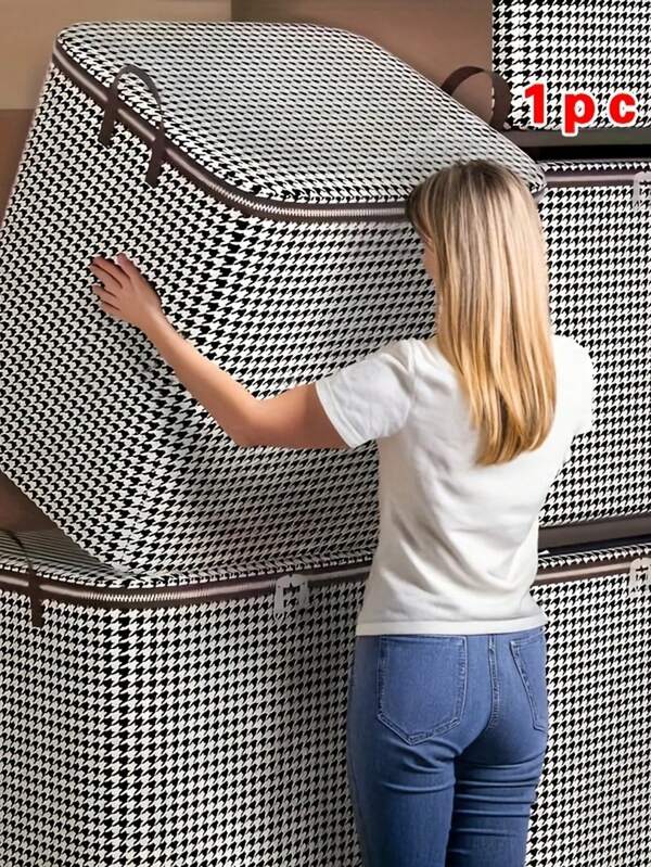 3pcs/1pc Extra Large 47.55 Gallon Heavy Duty Storage Bins, High Capacity Clothes & Bedding Storage Box, Dust-Proof & Moisture-Proof, With Handles & Dual Zipper, Ideal For Moving & Traveling